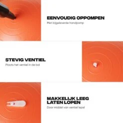Rockerz Fitness® - Yoga Bal Inclusief Pomp - Pilates Bal - Fitness Bal - Zwangerschapsbal - Goede Houding Bij Het Thuiswerken - 65 Cm - Kleur: Oranje -Fitnessapparatuur Serie Winkel 1200x1200 1879