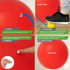 Tunturi Fitness Bal - Yoga Bal Inclusief Pomp - Pilates Bal - Zwangerschaps Bal - 55cm - Kleur: Rood - Incl. Gratis Fitness App 4 Tunturi Fitness Bal - Yoga Bal Inclusief Pomp - Pilates Bal - Zwangerschaps Bal - 55cm - Kleur: Rood - Incl. Gratis Fitness App -Fitnessapparatuur Serie Winkel 1200x1200 1885