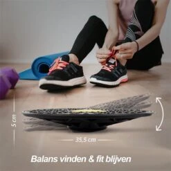 ScSports Balansplateau - Balansbord - Evenwichtsbord - Balans Bord - Ø Ca. 35.5 Cm - 5 Cm Hoog - Zwart-Geel -Fitnessapparatuur Serie Winkel 1200x1200 1908