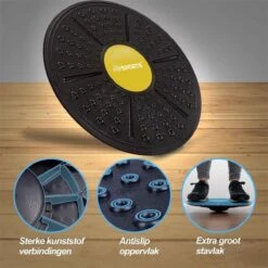 ScSports Balansplateau - Balansbord - Evenwichtsbord - Balans Bord - Ø Ca. 35.5 Cm - 5 Cm Hoog - Zwart-Geel -Fitnessapparatuur Serie Winkel 1200x1200 1909
