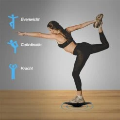 ScSports Balansplateau - Balansbord - Evenwichtsbord - Balans Bord - Ø Ca. 35.5 Cm - 5 Cm Hoog - Zwart-Geel -Fitnessapparatuur Serie Winkel 1200x1200 1910