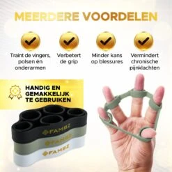 FAMBZ Fitinger Vingertrainer (Achromatische Set) Met 3 Levels - Vinger Trainer Voor Vingers En Onderarm - Vingertrainers Hand Grip - Handrevalidatie - Polstrainer Piano - Griptrainer Arm - Hand Stretcher - Krachttrainer Pols - Fidget Toy -Fitnessapparatuur Serie Winkel 1200x1200 1961