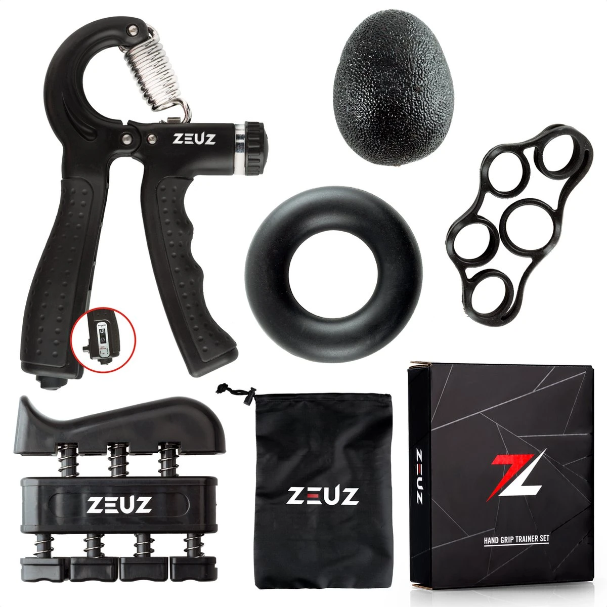 ZEUZ® 5-Delige Fitness Handtrainer Set – Trainer voor Hand, Onderarm, Pols & Vingers – Stressbal, Knijphalter, Stretcher & Grip bal – Anti RSI ZEUZ® 5-Delige Fitness Handtrainer Set – Trainer Voor Hand, Onderarm, Pols & Vingers – Stressbal, Knijphalter, Stretcher & Grip Bal – Anti RSI -Fitnessapparatuur Serie Winkel 1200x1200 1965