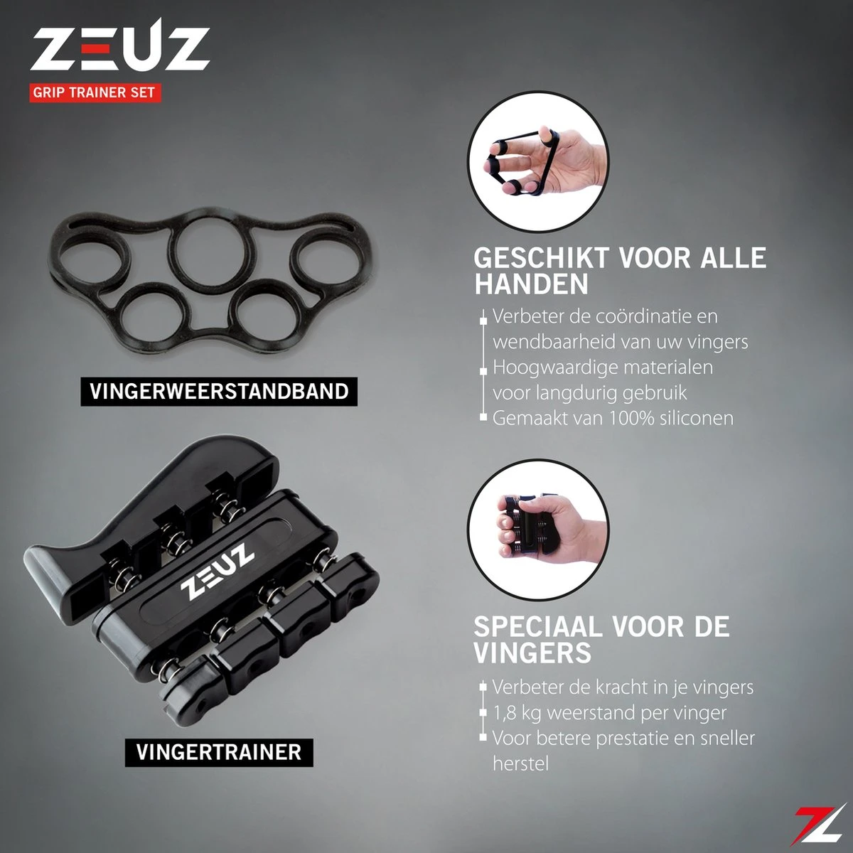 ZEUZ® 5-Delige Fitness Handtrainer Set – Trainer voor Hand, Onderarm, Pols & Vingers – Stressbal, Knijphalter, Stretcher & Grip bal – Anti RSI ZEUZ® 5-Delige Fitness Handtrainer Set – Trainer Voor Hand, Onderarm, Pols & Vingers – Stressbal, Knijphalter, Stretcher & Grip Bal – Anti RSI -Fitnessapparatuur Serie Winkel 1200x1200 1969