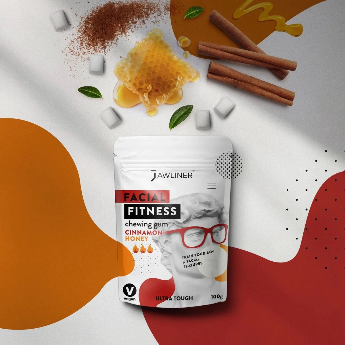 Jawliner Fitness Kauwgom Cinnamon Honey - Kaak Trainer voor Kaakspier Oefeningen - Strakke kaaklijn Jawliner Fitness Kauwgom Cinnamon Honey - Kaak Trainer Voor Kaakspier Oefeningen - Strakke Kaaklijn -Fitnessapparatuur Serie Winkel 1200x1200 1987