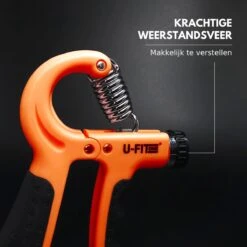 U-Fit One Teller Handtrainer 10 Tot 60kg - Verstelbare Handgrip - Handknijper - Vingertrainer - Onderarm Grip Trainer - Oranje - Incl Instructies -Fitnessapparatuur Serie Winkel 1200x1200 2056