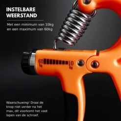 U-Fit One Teller Handtrainer 10 Tot 60kg - Verstelbare Handgrip - Handknijper - Vingertrainer - Onderarm Grip Trainer - Oranje - Incl Instructies -Fitnessapparatuur Serie Winkel 1200x1200 2057