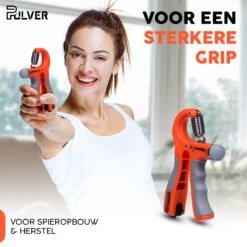 Pulver -Handtrainer 10 To 60kg Met Vingertrainer - Handknijper- Knijphalter - Armtrainer – Gewichten - Hand Knijper Set - Handgripper - Hand Gripper - Grip - Onderarm Trainer - Buigveer – Grip Trainer - Vinger - Hand Spier - Fitness - Oranje -Fitnessapparatuur Serie Winkel 1200x1200 2091