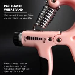 U-Fit One Teller Handtrainer 10 Tot 60kg - Verstelbare Handgrip - Handknijper - Vingertrainer - Onderarm Grip Trainer - Roze -Fitnessapparatuur Serie Winkel 1200x1200 2159