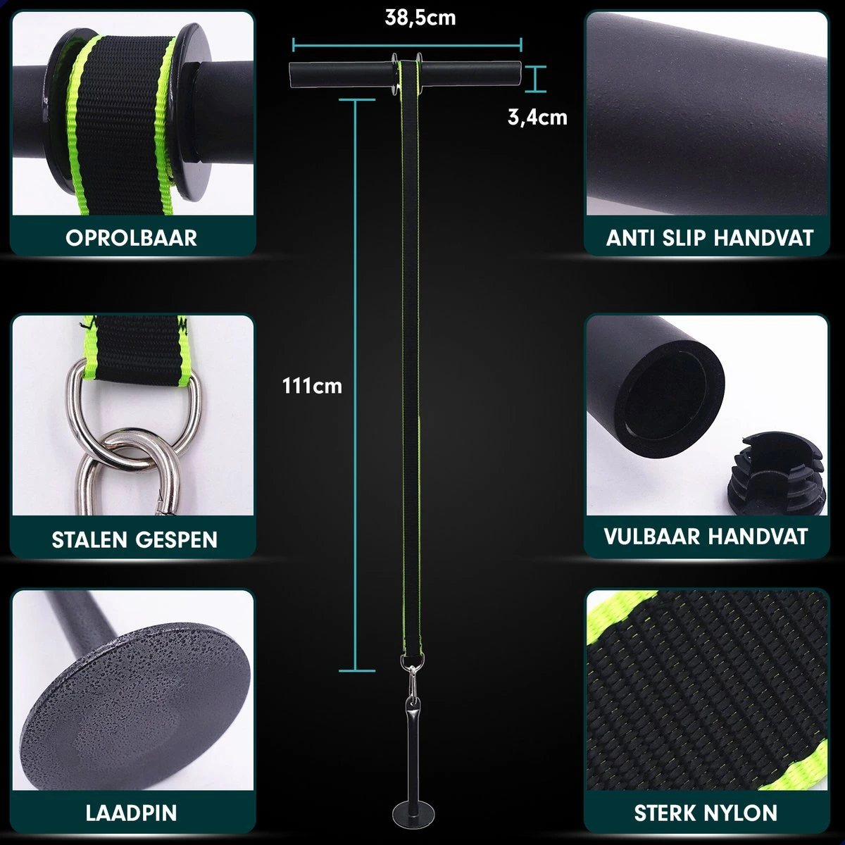 Wrist Roller - Onderarm trainer - Forearm trainer - Incl. Handknijper - Knijphalter Wrist Roller - Onderarm Trainer - Forearm Trainer - Incl. Handknijper - Knijphalter -Fitnessapparatuur Serie Winkel 1200x1200 2195