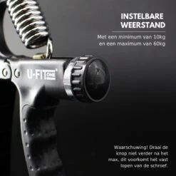 U-Fit One Teller Handtrainer 10 Tot 60kg - Verstelbare Handgrip - Handknijper - Vingertrainer - Onderarm Grip Trainer - Zwart -Fitnessapparatuur Serie Winkel 1200x1200 2205