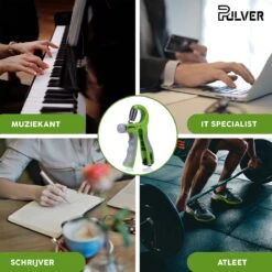 Pulver -Handtrainer 10 To 60kg Met Vingertrainer - Handknijper- Knijphalter - Armtrainer – Gewichten - Hand Knijper Set - Handgripper - Hand Gripper - Grip - Onderarm Trainer - Buigveer – Grip Trainer - Vinger - Hand Spier - Fitness - Groen -Fitnessapparatuur Serie Winkel 1200x1200 2224