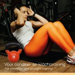 Orange Gym, Vinyl Kettlebell – 12KG, Russische Kettlebell, Neoprene Coating -Fitnessapparatuur Serie Winkel 1200x1200 2280