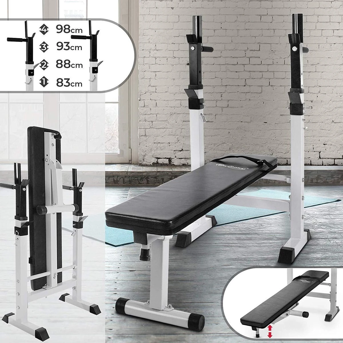 Trend24 - Physionics - Fitnessbank met haltersteunen Trend24 - Physionics - Fitnessbank Met Haltersteunen -Fitnessapparatuur Serie Winkel 1200x1200 2290