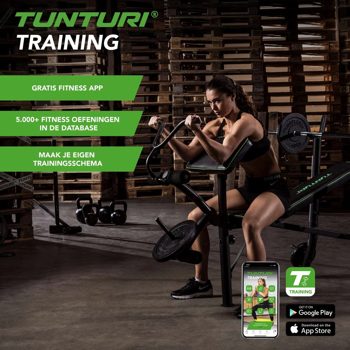 Tunturi WB40 Halterbank - Fitnessbank - Trainingsbank - Bankdrukbank - Thuis sporten - Leg extension - Bicep curls - Incl. gratis fitness app Tunturi WB40 Halterbank - Fitnessbank - Trainingsbank - Bankdrukbank - Thuis Sporten - Leg Extension - Bicep Curls - Incl. Gratis Fitness App -Fitnessapparatuur Serie Winkel 1200x1200 2299