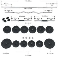 Halterset 3 In 1 / 60kg Halterstang -Fitnessapparatuur Serie Winkel 1200x1200 2320