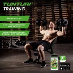 Tunturi Gewichten - Halterset - Dumbbell Set - 2 Stuks - Totaal 28kg - Zwart - Vinyl - Incl. Gratis Fitness App -Fitnessapparatuur Serie Winkel 1200x1200 2324