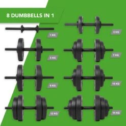 Tunturi Gewichten - Halterset - Dumbbell Set - 2 Stuks - Totaal 28kg - Zwart - Vinyl - Incl. Gratis Fitness App -Fitnessapparatuur Serie Winkel 1200x1200 2326