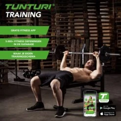 Tunturi WB20 Halterbank - Fitnessbank - Trainingsbank - Utility Bench - Opklapbaar - Bankdrukbank - Kleur: Zwart -Fitnessapparatuur Serie Winkel 1200x1200 2332