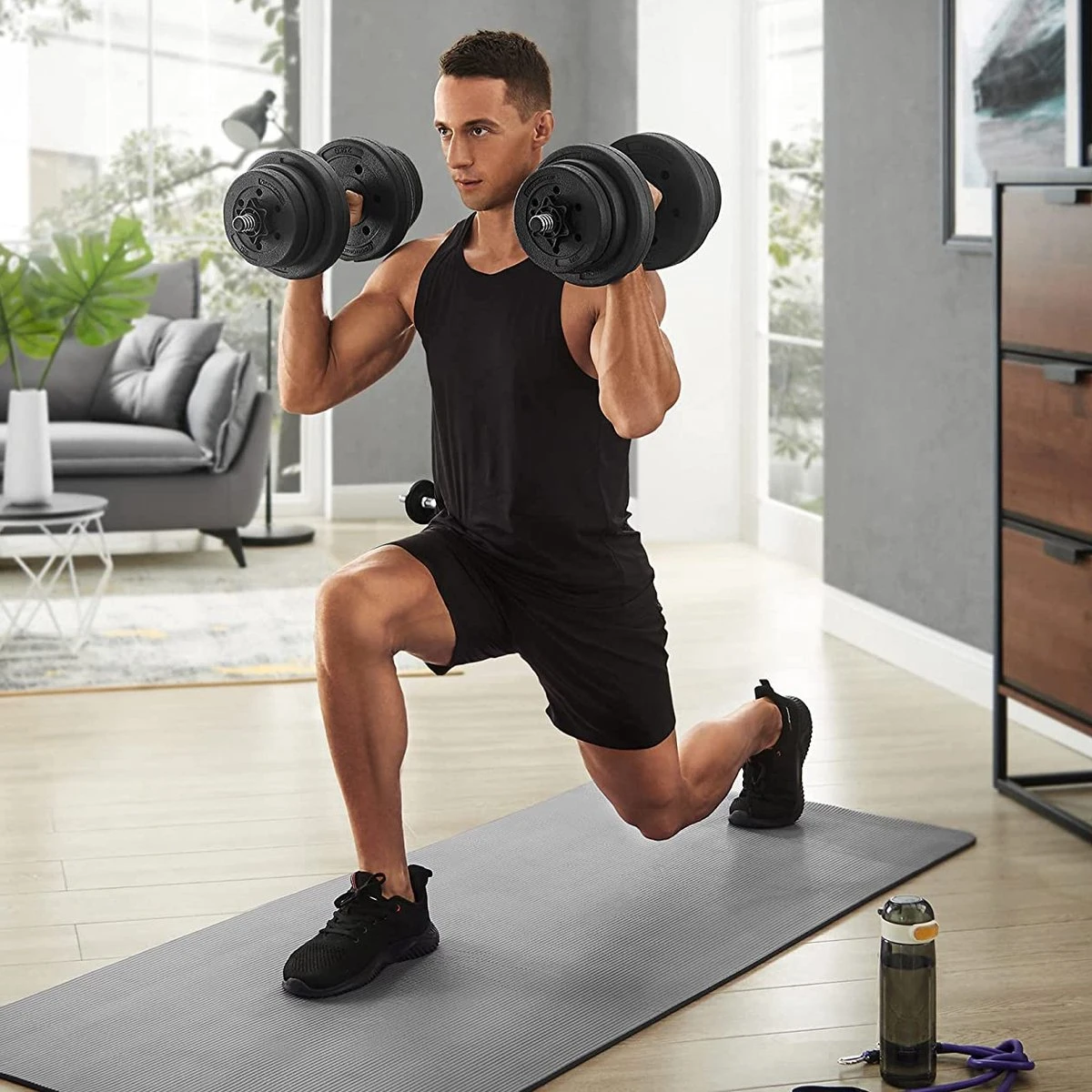 Hoppa! Halterset,verstelbare kunststof dumbbell set, met aansluitende stalen buis, halters, dumbbell set, 20 kg/30 kg, workout fitness training, 1 paar, Hoppa! Halterset,verstelbare Kunststof Dumbbell Set, Met Aansluitende Stalen Buis, Halters, Dumbbell Set, 20 Kg/30 Kg, Workout Fitness Training, 1 Paar, -Fitnessapparatuur Serie Winkel 1200x1200 2336