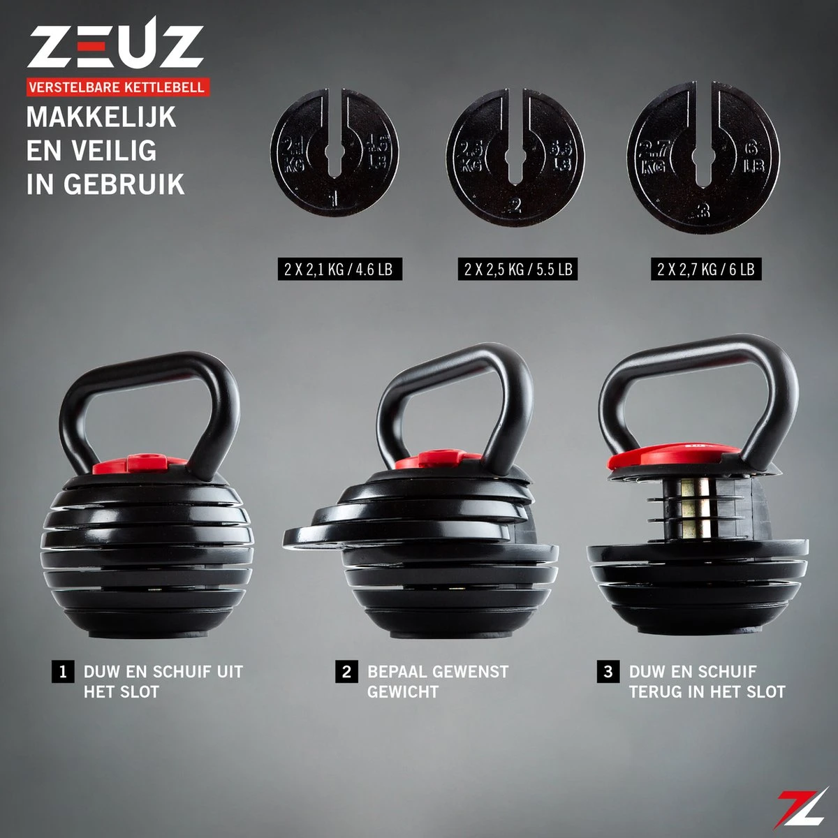 ZEUZ® Verstelbare Kettlebell tot 18 KG – Fitness Sport Set – Conditie & Krachttraining – Halters - Gietijzer ZEUZ® Verstelbare Kettlebell Tot 18 KG – Fitness Sport Set – Conditie & Krachttraining – Halters - Gietijzer -Fitnessapparatuur Serie Winkel 1200x1200 2347