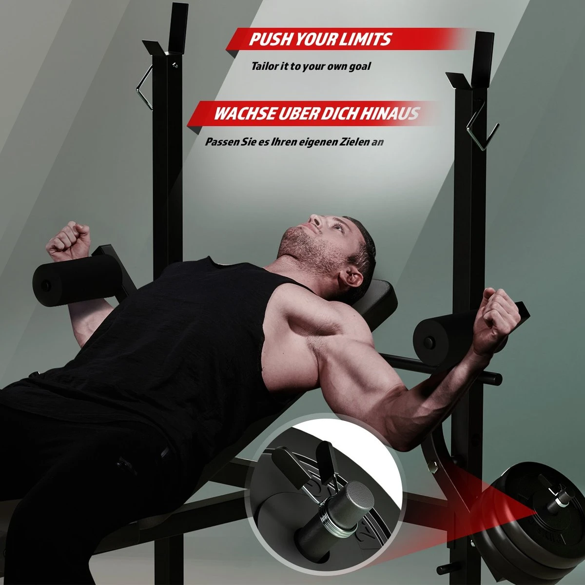 Physionics - Multifunctionele Halterbank - Butterfly Oefening, Sit-ups - Krachttraining - Training Benen - Verstelbare Rugleuning in 4 Standen, Maximum Draagvermogen 255kg - Zwart Physionics - Multifunctionele Halterbank - Butterfly Oefening, Sit-ups - Krachttraining - Training Benen - Verstelbare Rugleuning In 4 Standen, Maximum Draagvermogen 255kg - Zwart -Fitnessapparatuur Serie Winkel 1200x1200 2355