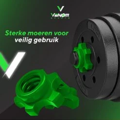 Venom Sports Verstelbare Dumbbell Set Tot 40kg - Professionele 2-in-1 Halterset Gewichten - Gebruiksvriendelijke Fitness Stang - Groen -Fitnessapparatuur Serie Winkel 1200x1200 2377