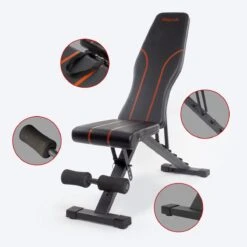 LifeGoods Fitness Halterbank - Verstelbaar - Inklapbaar - Zwart/Rood -Fitnessapparatuur Serie Winkel 1200x1200 2382