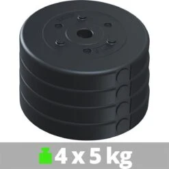 ScSPORTS® Gewichten Set 20 KG - Kunststof - 4 X 5 Kg - 30 Mm - Halterschijven -Fitnessapparatuur Serie Winkel 1200x1200 2402