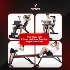 Venom Sports 4 In 1 Multifunctionele Trainingsbank - Geschikt Voor Trainen Van Bicep, Borst, Onderrug En Buik - Fitnessbank - Bench Press - Trainingsbank - Zwart/rood -Fitnessapparatuur Serie Winkel 1200x1200 2416