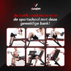 Venom Sports 4 In 1 Multifunctionele Trainingsbank - Geschikt Voor Trainen Van Bicep, Borst, Onderrug En Buik - Fitnessbank - Bench Press - Trainingsbank - Zwart/rood -Fitnessapparatuur Serie Winkel 1200x1200 2417