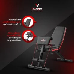 Venom Sports 4 In 1 Multifunctionele Trainingsbank - Geschikt Voor Trainen Van Bicep, Borst, Onderrug En Buik - Fitnessbank - Bench Press - Trainingsbank - Zwart/rood -Fitnessapparatuur Serie Winkel 1200x1200 2418