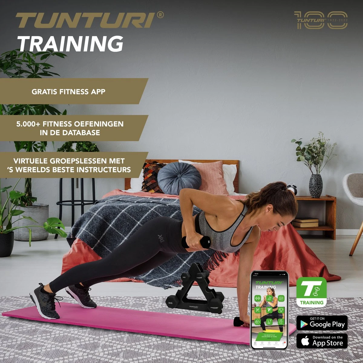 Tunturi Gewichten Centuri - Halterset - Dumbbell Set - Neopreen Dummbbells - 1 t/m 3kg - 3 Paar - Incl. gratis fitness app Tunturi Gewichten Centuri - Halterset - Dumbbell Set - Neopreen Dummbbells - 1 T/m 3kg - 3 Paar - Incl. Gratis Fitness App -Fitnessapparatuur Serie Winkel 1200x1200 2432