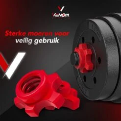 Venom Sports Verstelbare Dumbbell Set Tot 40kg - Professioneel 3-in-1 Halterset Gewichten - Dumbbells, Halterstang En Kettlebells - Zwart -Fitnessapparatuur Serie Winkel 1200x1200 2447