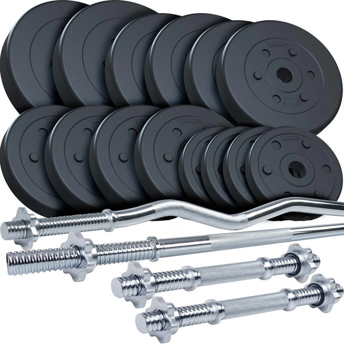 ScSPORTS® Halterset 80 kg - Kunststof - Halterstangen inlc. halterschijven - 30 mm - Gewichten ScSPORTS® Halterset 80 Kg - Kunststof - Halterstangen Inlc. Halterschijven - 30 Mm - Gewichten -Fitnessapparatuur Serie Winkel 1200x1200 2468