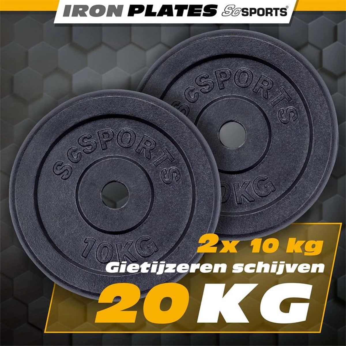 ScSPORTS® Gewichten set 20 kg - 2 x 10 kg halterschijf - Gietijzer - boring 30 mm - Zwart ScSPORTS® Gewichten Set 20 Kg - 2 X 10 Kg Halterschijf - Gietijzer - Boring 30 Mm - Zwart -Fitnessapparatuur Serie Winkel 1200x1200 2469