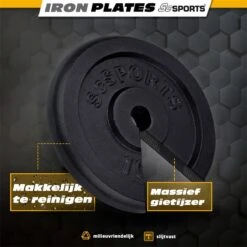ScSPORTS® Gewichten Set 20 Kg - 2 X 10 Kg Halterschijf - Gietijzer - Boring 30 Mm - Zwart 5 ScSPORTS® Gewichten Set 20 Kg - 2 X 10 Kg Halterschijf - Gietijzer - Boring 30 Mm - Zwart -Fitnessapparatuur Serie Winkel 1200x1200 2471