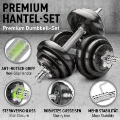 Dumbell Set - Gewichten - Gietijzeren 2-in-1 Verstelbare Halterset 20 Kg 7 Dumbell Set - Gewichten - Gietijzeren 2-in-1 Verstelbare Halterset 20 Kg -Fitnessapparatuur Serie Winkel 1200x1200 2483