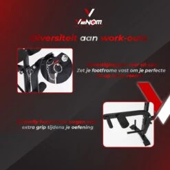 Venom Sports Halterbank – Fitnessbank – Verstelbare Rugleuning – Uiterst Geschikt Voor Gewichten – Incl. Beenhouder – Zachte Handgrepen – PU Kussens – Triangel Structuur – Inklapbaar - Zwart - 182x116x112cm -Fitnessapparatuur Serie Winkel 1200x1200 2493