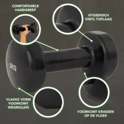 Tunturi Dumbbell Set - 2 X 5,0 Kg - Vinyl - Zwart - Incl. Gratis Fitness App -Fitnessapparatuur Serie Winkel 1200x1200 2520