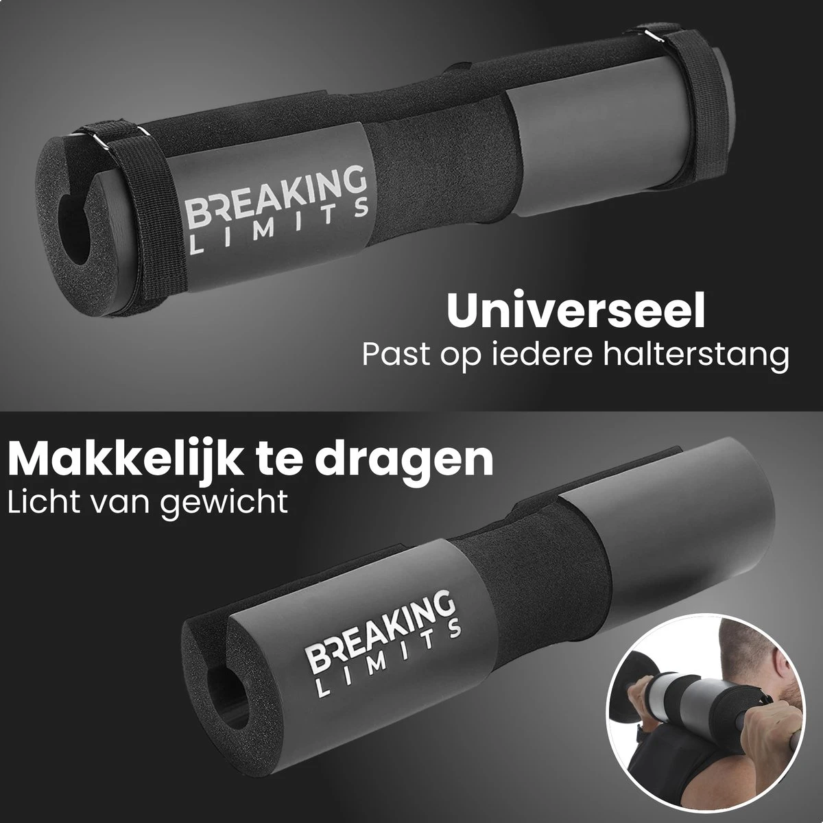 Breaking Limits Barbell Pad – Voor Squat & Hip Thrust – Nekbeschermer voor Halterstang – Squat Pad/Kussen – Zwart Breaking Limits Barbell Pad – Voor Squat & Hip Thrust – Nekbeschermer Voor Halterstang – Squat Pad/Kussen – Zwart -Fitnessapparatuur Serie Winkel 1200x1200 2522