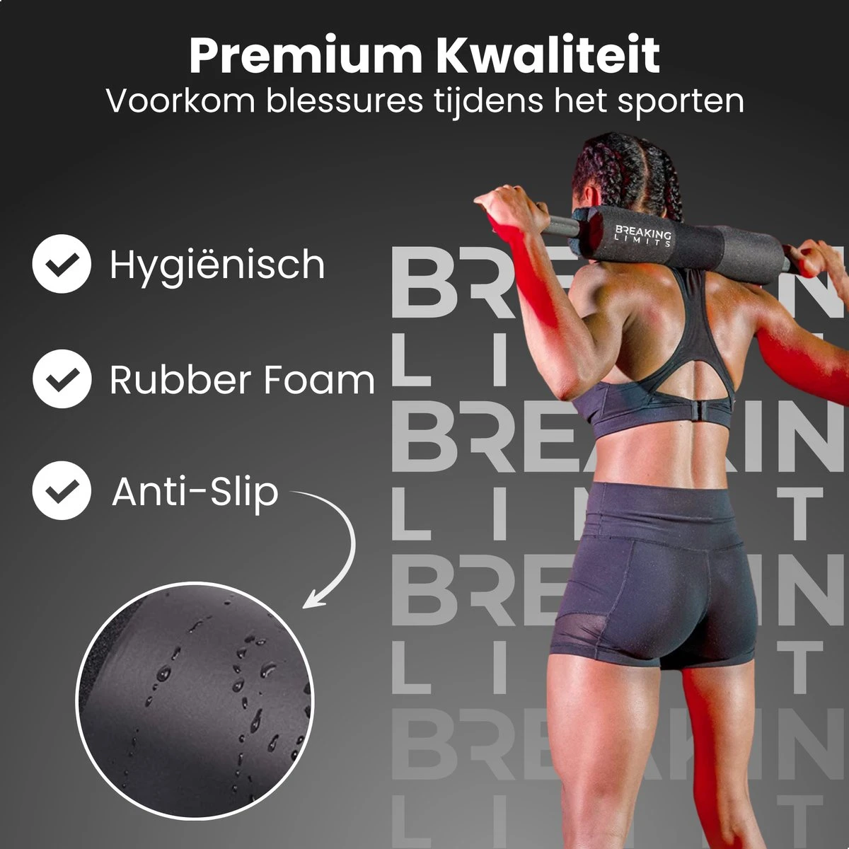 Breaking Limits Barbell Pad – Voor Squat & Hip Thrust – Nekbeschermer voor Halterstang – Squat Pad/Kussen – Zwart Breaking Limits Barbell Pad – Voor Squat & Hip Thrust – Nekbeschermer Voor Halterstang – Squat Pad/Kussen – Zwart -Fitnessapparatuur Serie Winkel 1200x1200 2524