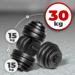 Physionics® Dumbells Halterset 2 X 15 KG (30 Kg) - Verstelbaar - 16 Losse Gewichten -Fitnessapparatuur Serie Winkel 1200x1200 2533