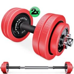 Sportstech AH300 Halterset - Korte&lange Halter Dumbbell Ineen - 30 Kg - Halters - Gewichten