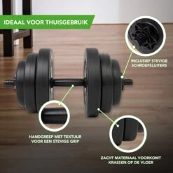 Tunturi Dumbbellset - Halterset - Totaal 15 Kg - Zwart Vinyl - Incl. Gratis Fitness App -Fitnessapparatuur Serie Winkel 1200x1200 2570