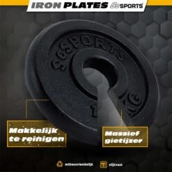 ScSPORTS® Halterschijven Set 5 Kg - Gietijzer - 30 Mm - 4x1,25 Kg - Gewichten -Fitnessapparatuur Serie Winkel 1200x1200 2589