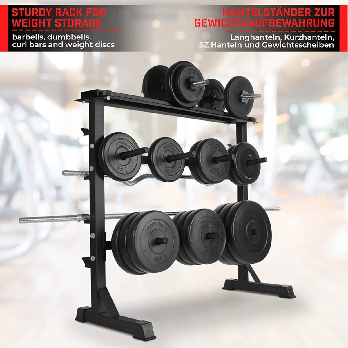 Halterrek - Halterstandaard - Halter standaard - Dumbbell rek - Gewichtenrek - 3 niveaus - Zwart Halterrek - Halterstandaard - Halter Standaard - Dumbbell Rek - Gewichtenrek - 3 Niveaus - Zwart -Fitnessapparatuur Serie Winkel 1200x1200 2599