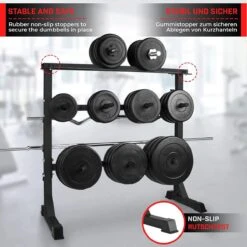 Halterrek - Halterstandaard - Halter Standaard - Dumbbell Rek - Gewichtenrek - 3 Niveaus - Zwart 4 Halterrek - Halterstandaard - Halter Standaard - Dumbbell Rek - Gewichtenrek - 3 Niveaus - Zwart -Fitnessapparatuur Serie Winkel 1200x1200 2600