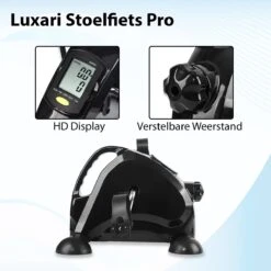 Luxari - Stoelfiets Pro - Verstelbare Weerstand - Inclusief Grip Mat - Handgreep - Display - Hometrainer - Deskbike - Beentrainer – Armtrainer - Fietstrainer - Bewegingstrainer -Fitnessapparatuur Serie Winkel 1200x1200 262