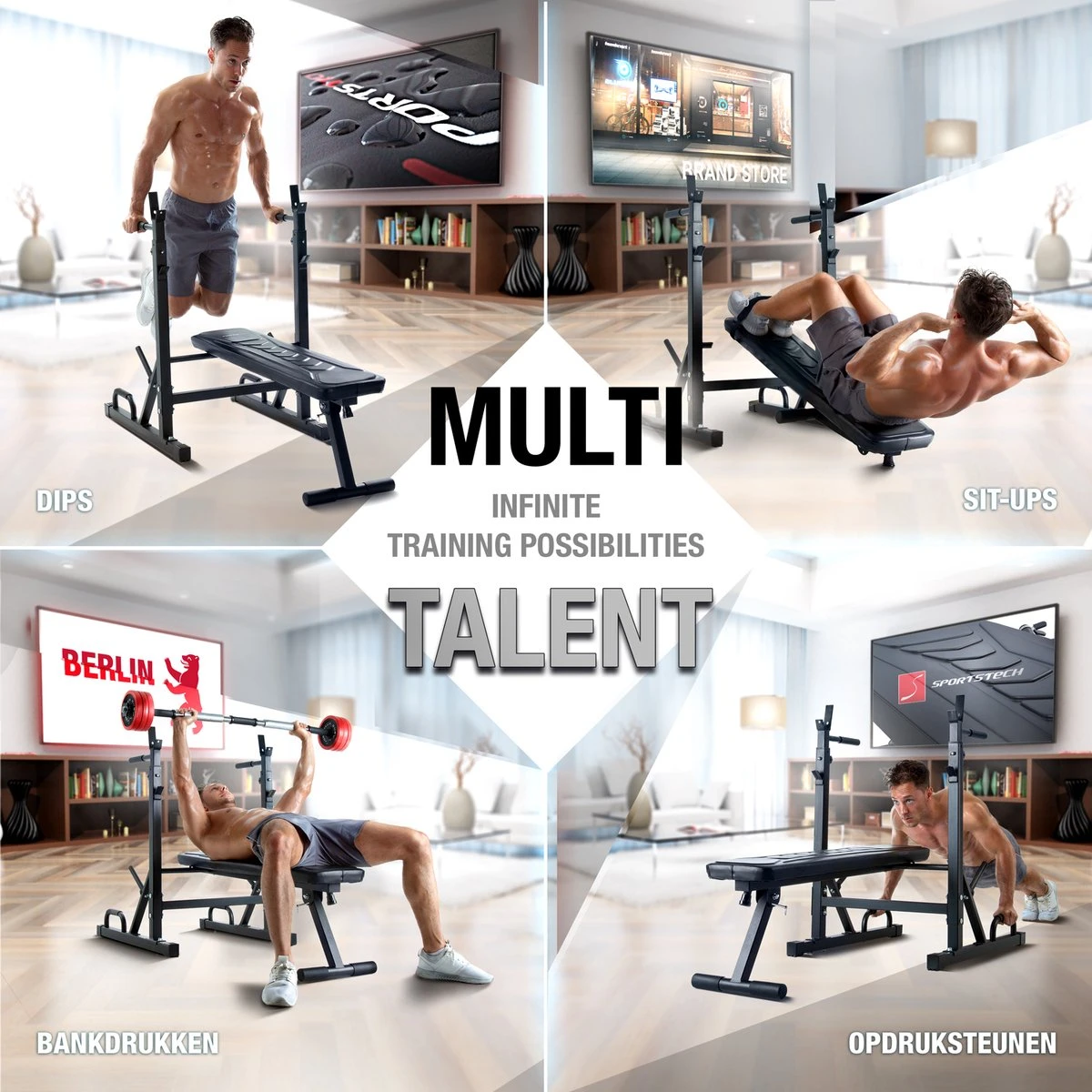 Sportstech BRT300 - innovatieve halterbank - houder voor gewichten - opklapbaar - antislip Sportstech BRT300 - Innovatieve Halterbank - Houder Voor Gewichten - Opklapbaar - Antislip -Fitnessapparatuur Serie Winkel 1200x1200 2639